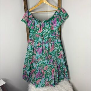 Terra & Sky Floral Off-Shoulder Dress Size 3X